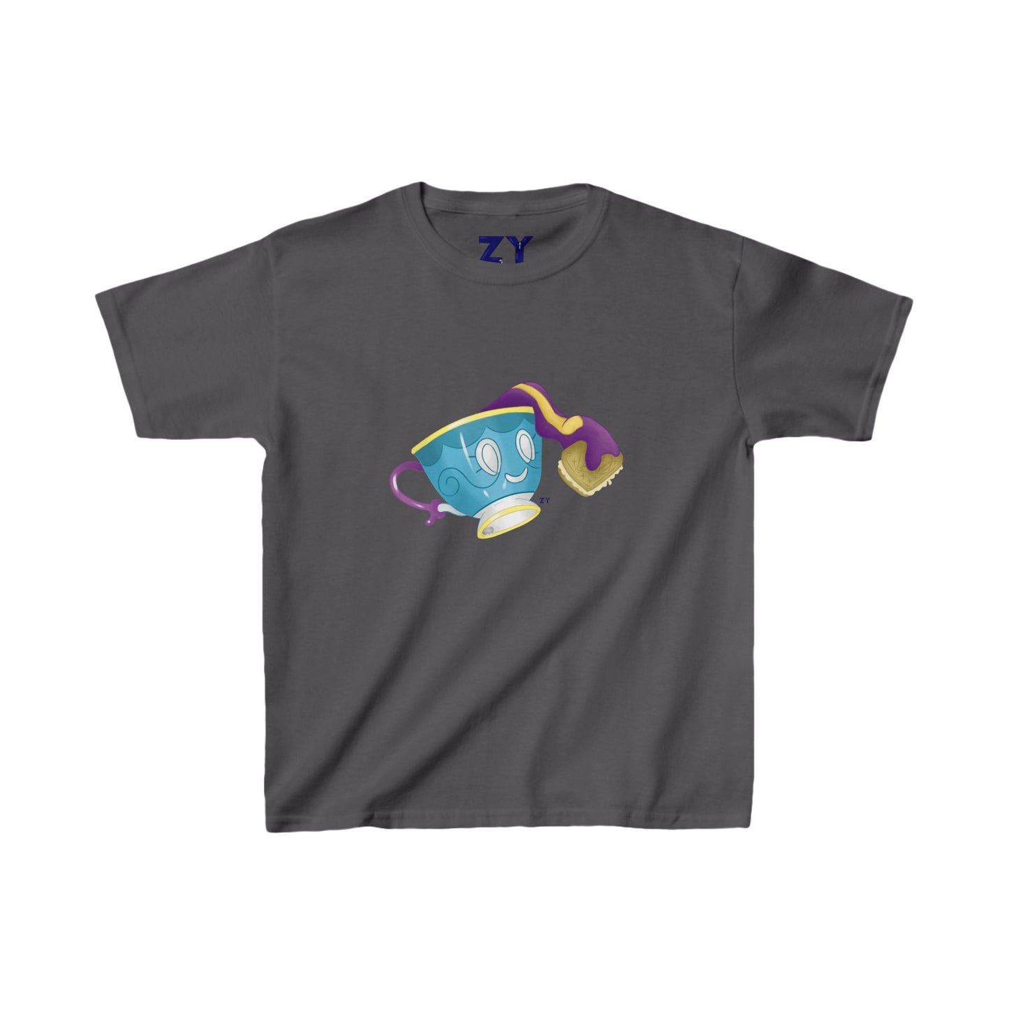 Ghostly Teacup w/ Biscuit Fanart Print Kid's Fine Jersey Tee