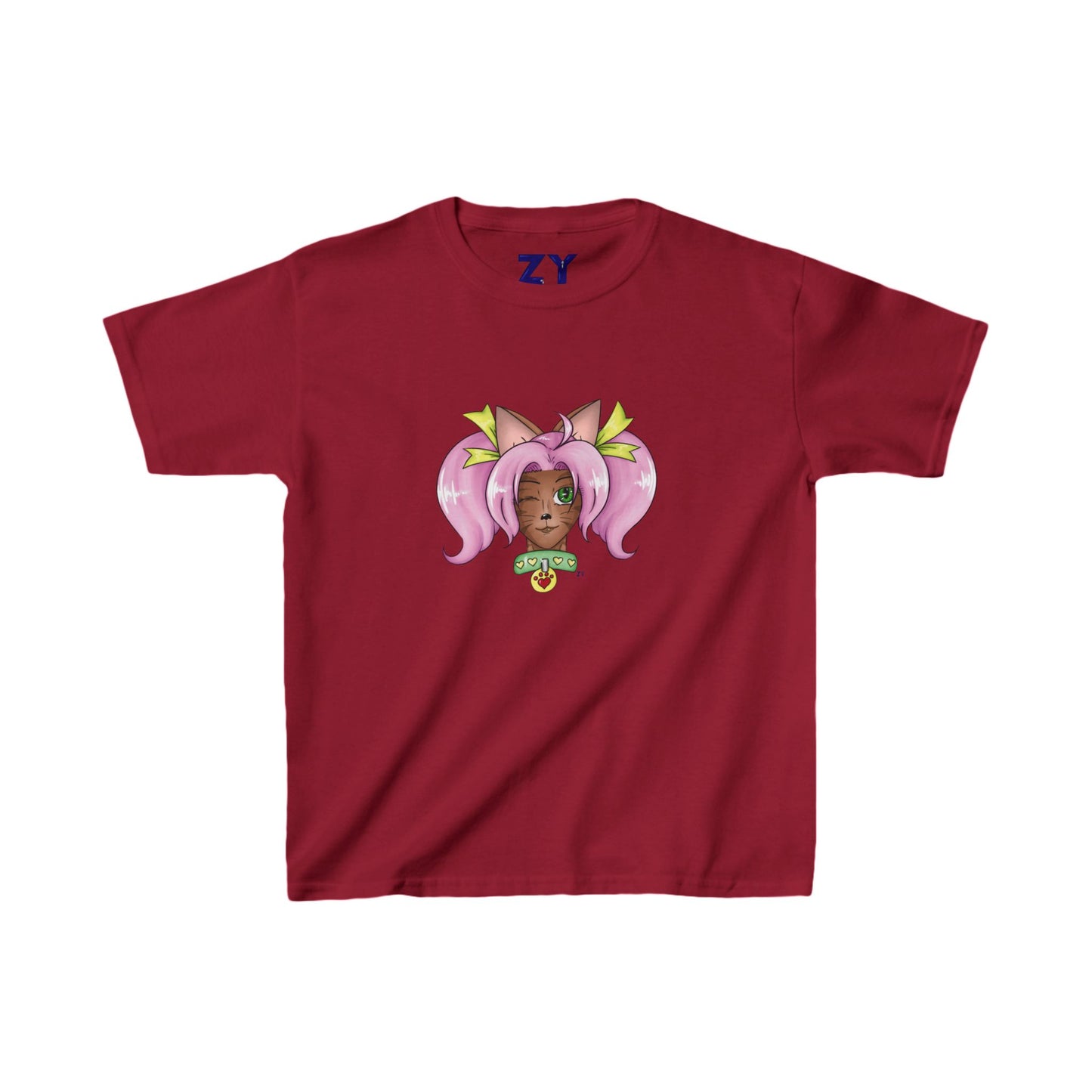 Cute Cat Girl Kid's Fine Jersey Tee