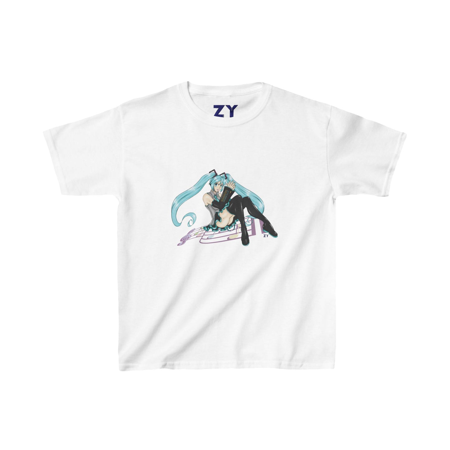 V: Miku Character Print Kid's Fine Jersey Tee