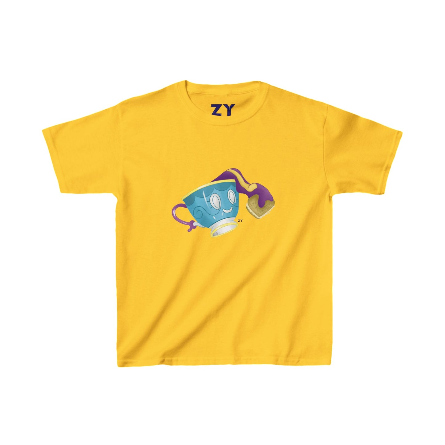 Ghostly Teacup w/ Biscuit Fanart Print Kid's Fine Jersey Tee