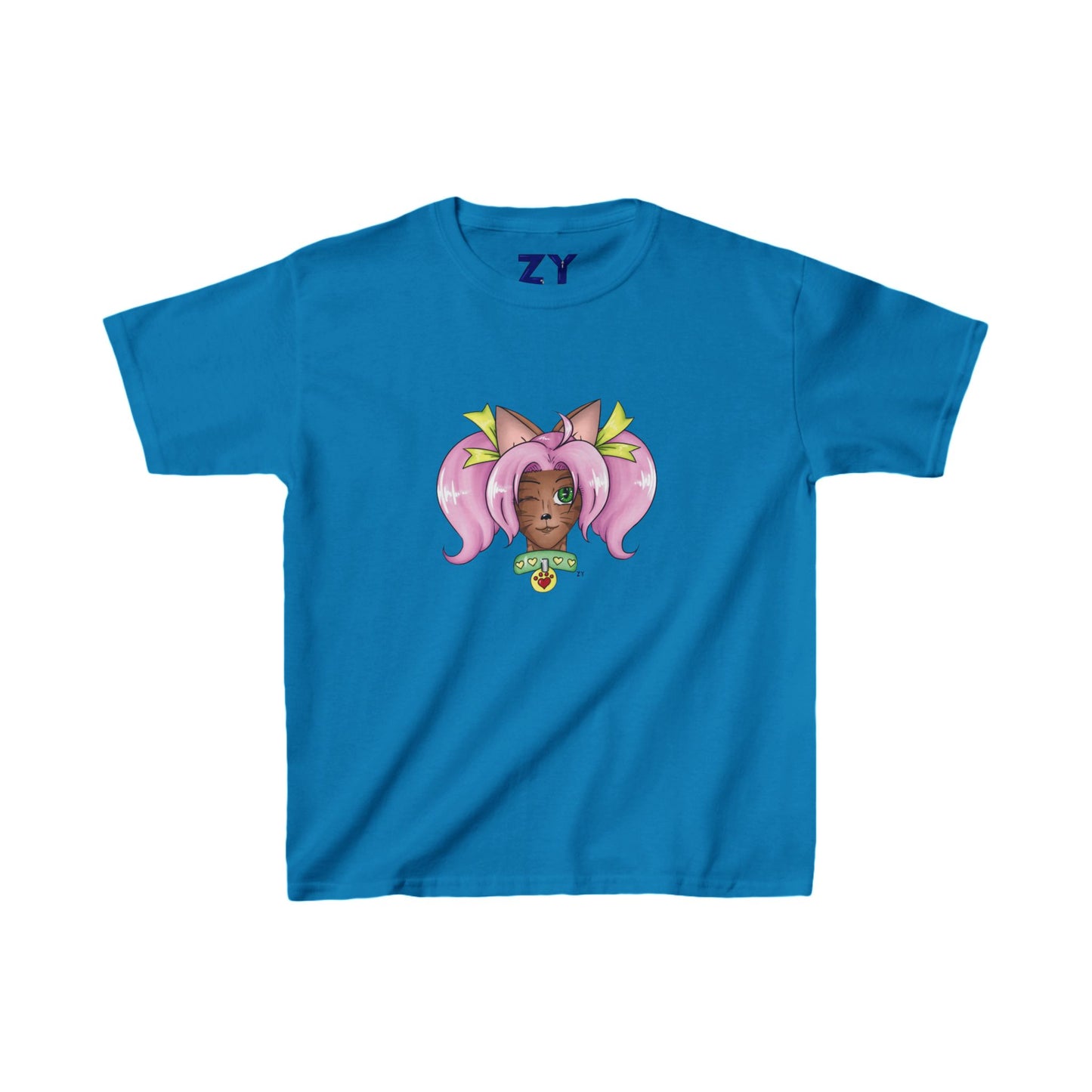 Cute Cat Girl Kid's Fine Jersey Tee