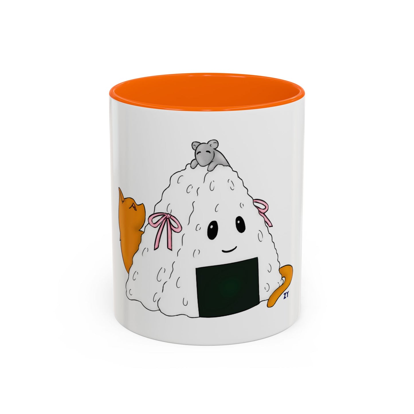 Fruits Basket Onigiri, Cat & Rat Two-Tone Coffee Mugs, 15oz