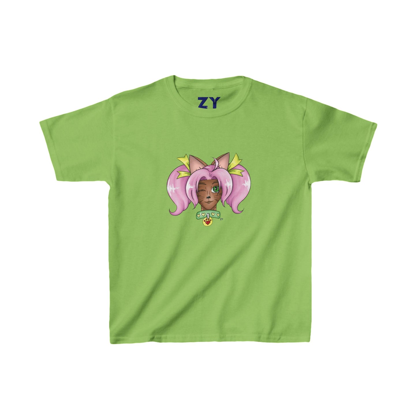 Cute Cat Girl Kid's Fine Jersey Tee