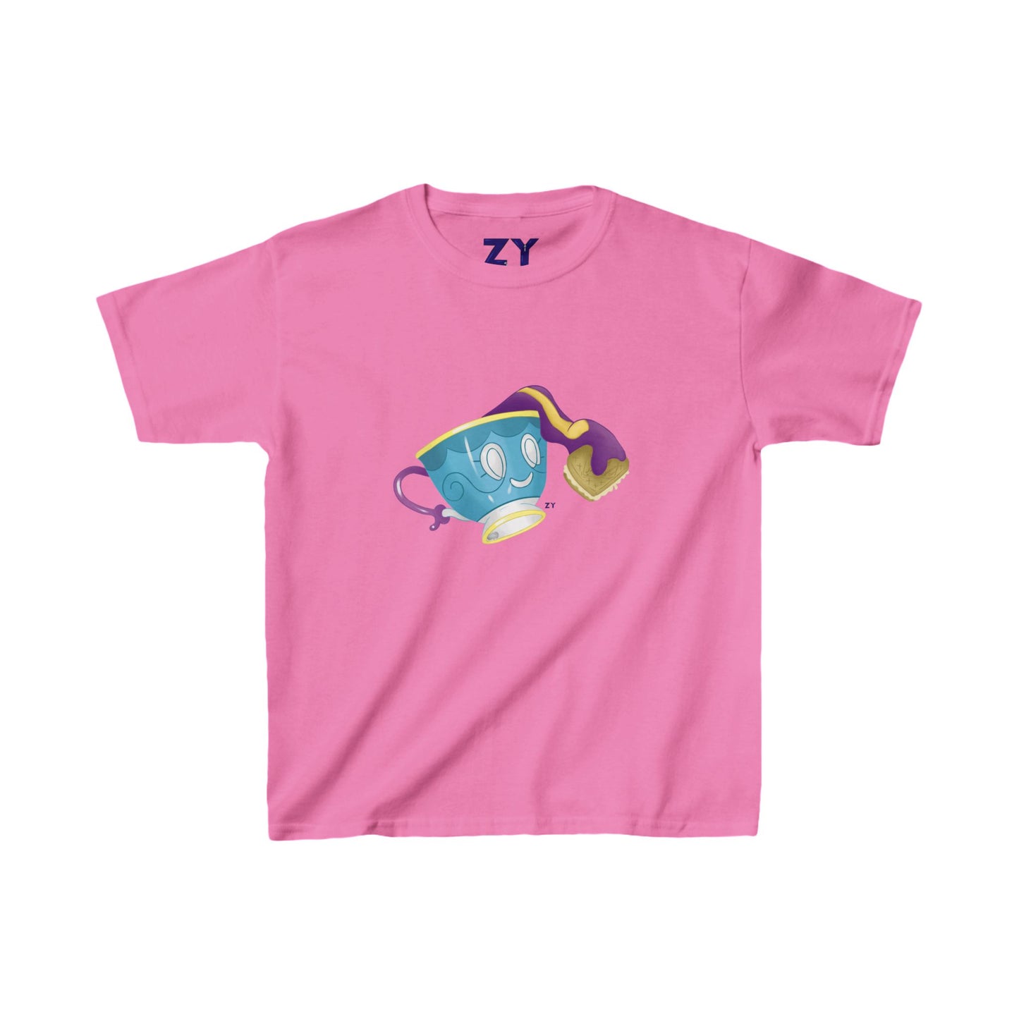 Ghostly Teacup w/ Biscuit Fanart Print Kid's Fine Jersey Tee