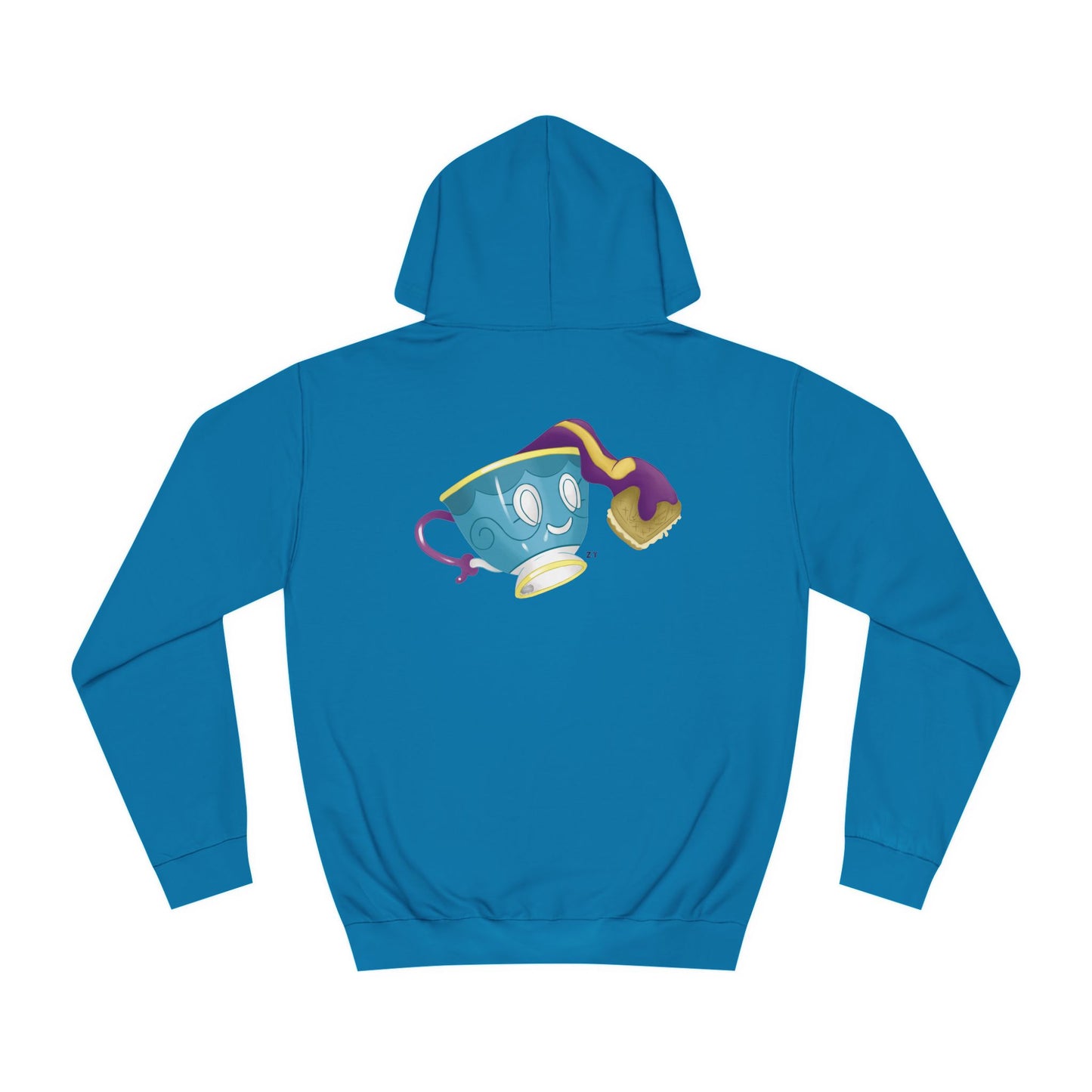 Ghostly Teacup w/ Biscuit Character Print Unisex Hoodie