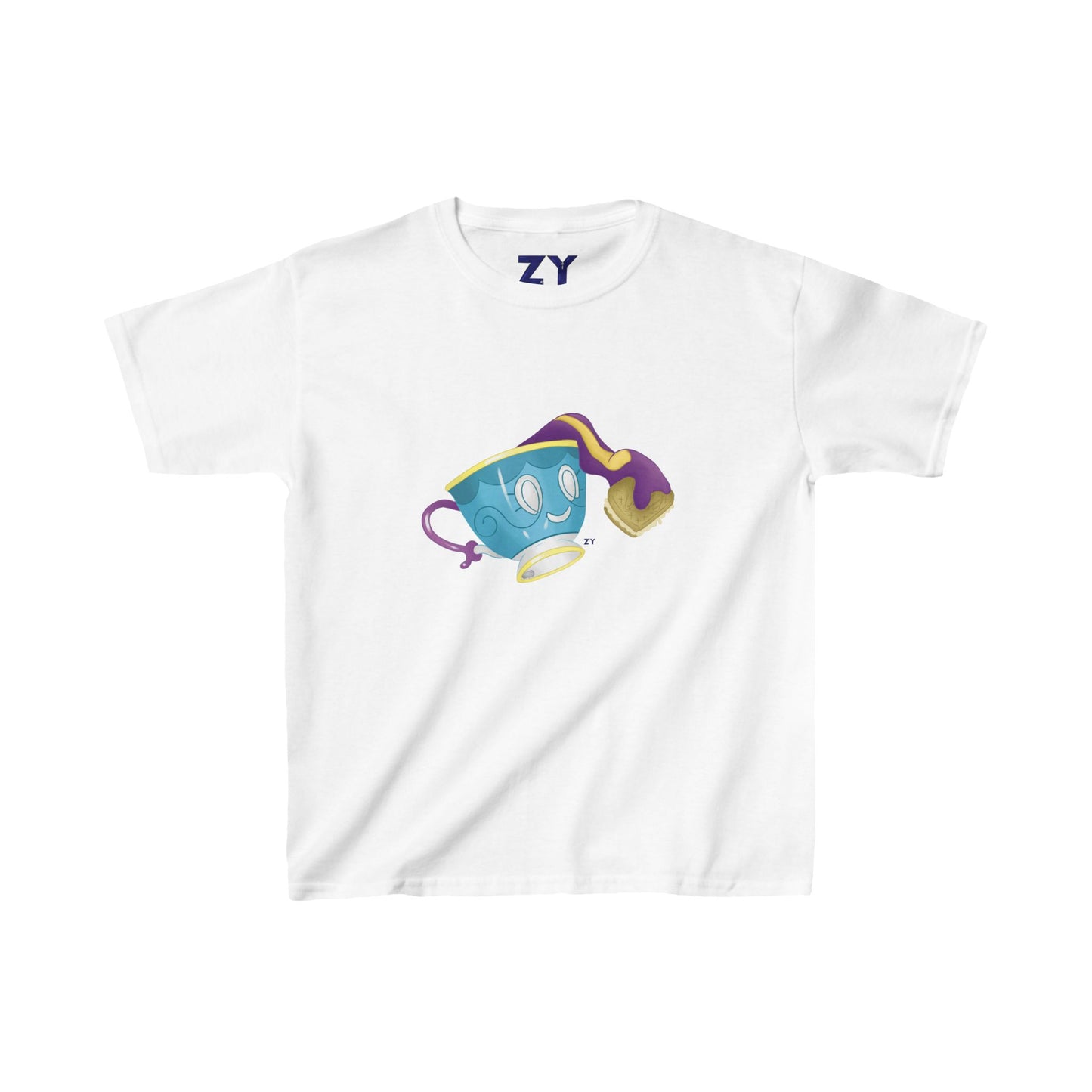 Ghostly Teacup w/ Biscuit Fanart Print Kid's Fine Jersey Tee