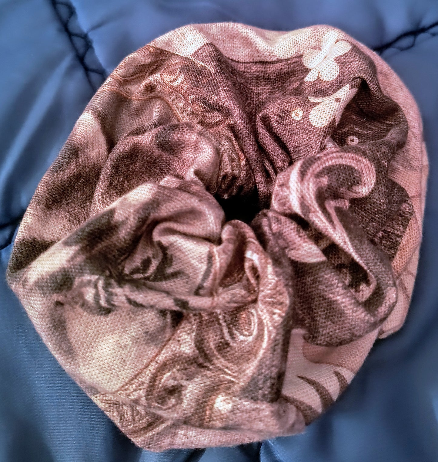 DISCOUNTED Antiqued Chic Animal Print Cotton Hair Scrunchie