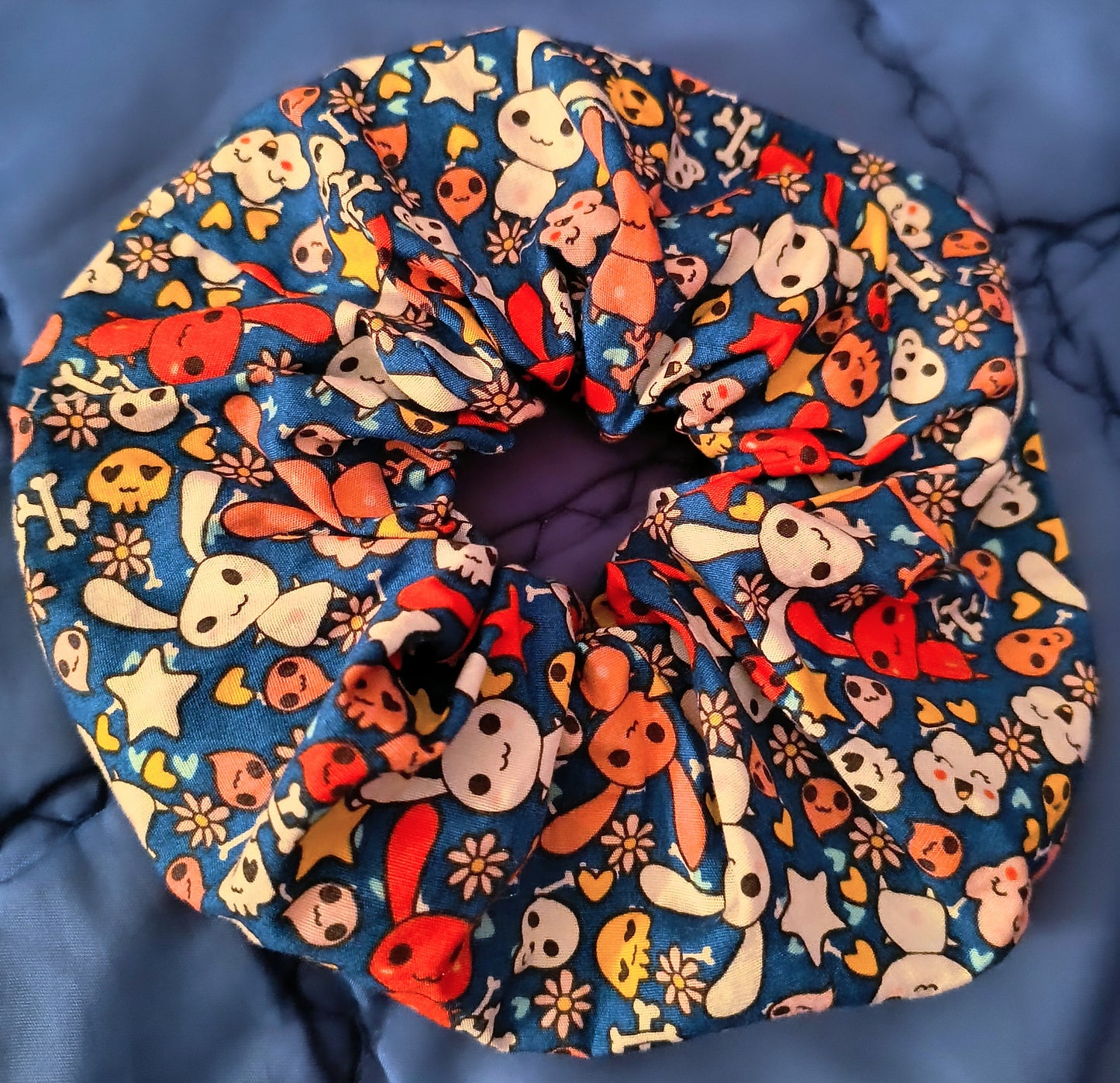 DISCOUNTED Dark Blue Gothic Pop Bunny Cute Cotton Hair Scrunchie (Copy) (Copy)