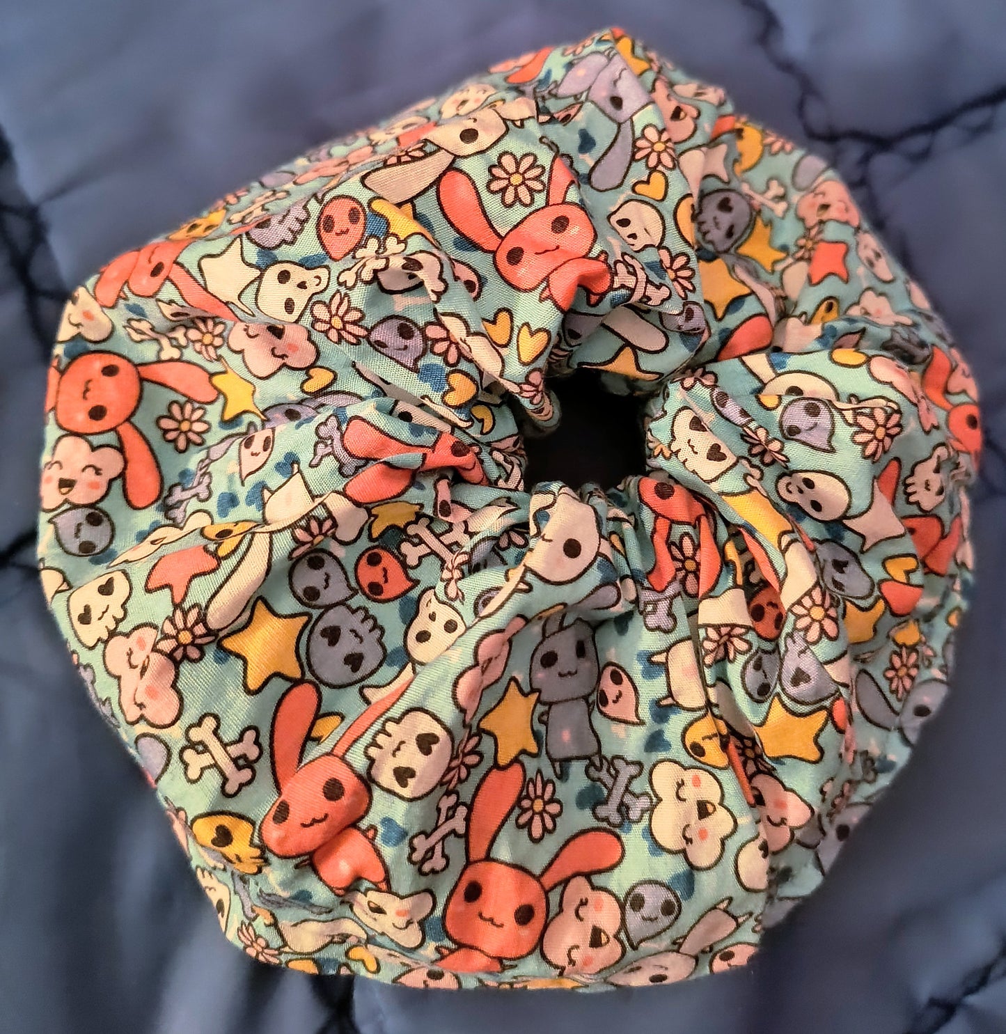 DISCOUNTED Light Blue Gothic Pop Bunny Cute Cotton Hair Scrunchie (Copy) (Copy) (Copy)