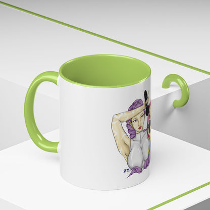 KPOP Trio Fanart Print OG Two-Tone Coffee Mugs, 15oz