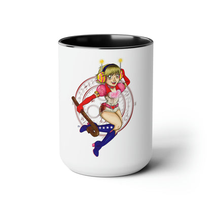 SH3 Princess Heart Heather Two-Tone Coffee Mugs, 15oz