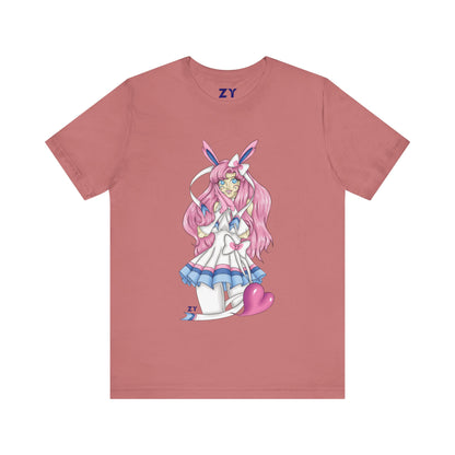 Sylve Girl Kawaii Interpretive Character Print Unisex Jersey Short Sleeve Tee