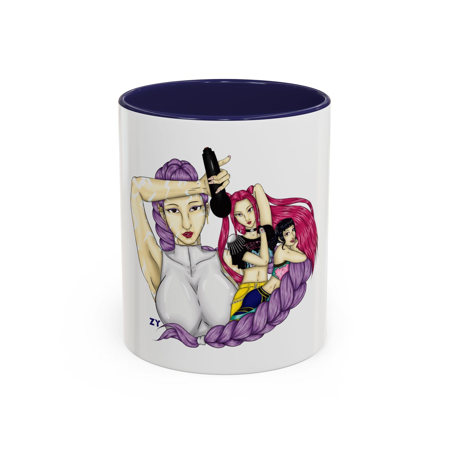 KPOP Trio Fanart Print OG Two-Tone Coffee Mugs, 15oz