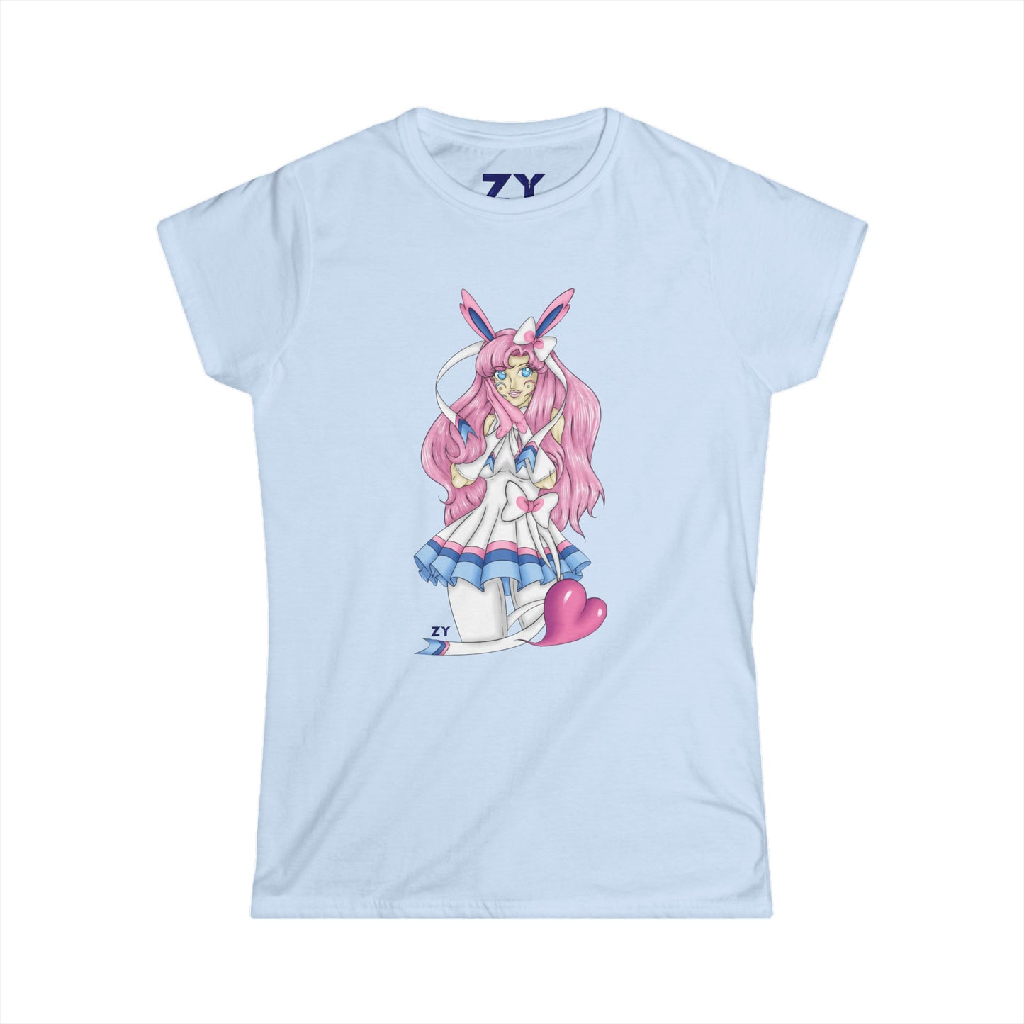 Sylve Girl Kawaii Interpretive Character Print Soft Style Ladies Tee