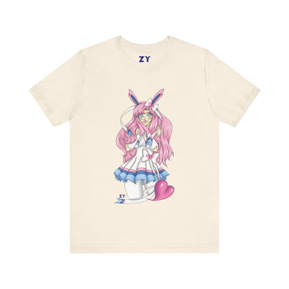 Sylve Girl Kawaii Interpretive Character Print Unisex Jersey Short Sleeve Tee