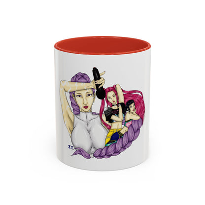 KPOP Trio Fanart Print OG Two-Tone Coffee Mugs, 15oz