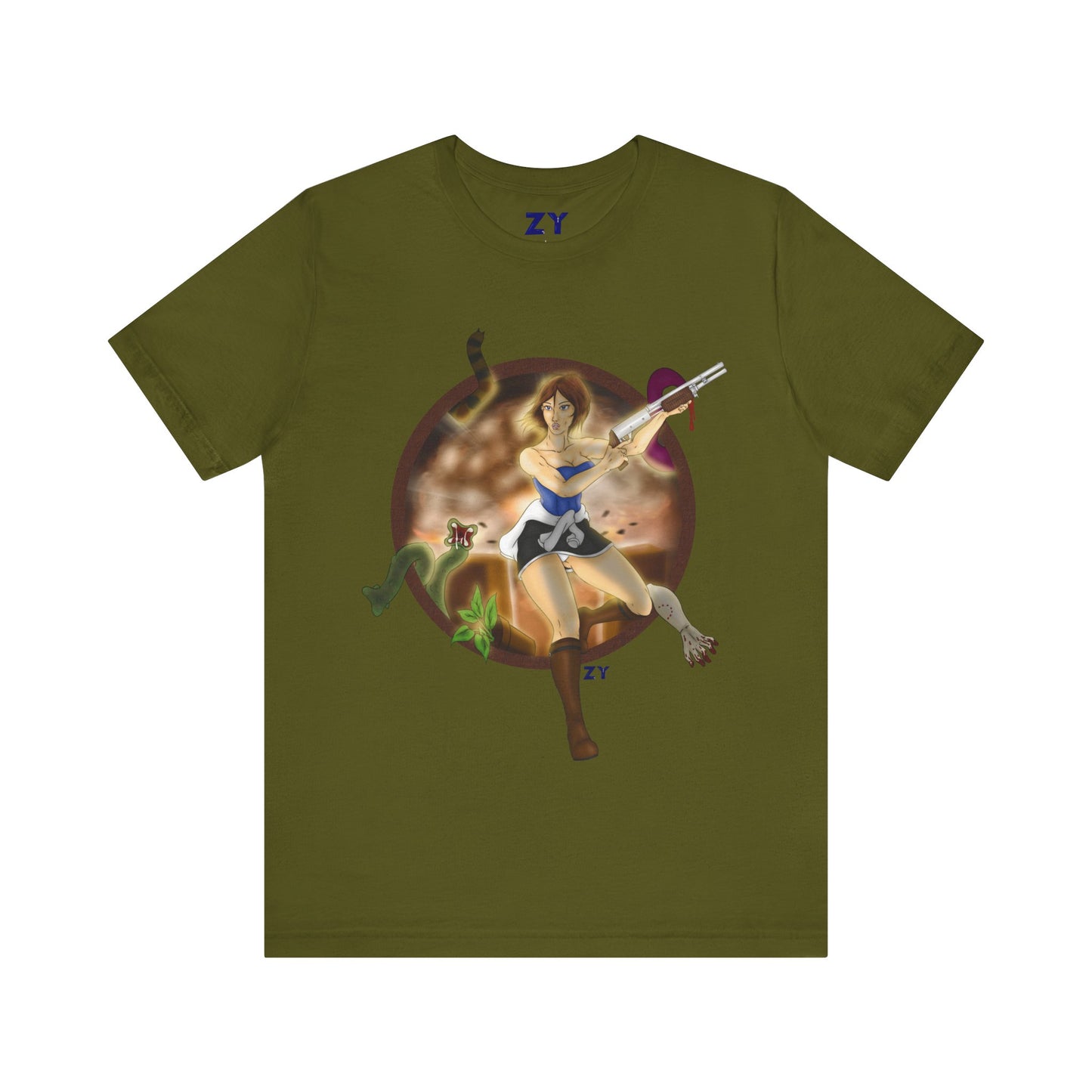 OG RE3 Jill Last Escape Character Print Fanart Unisex Jersey Short Sleeve Tee