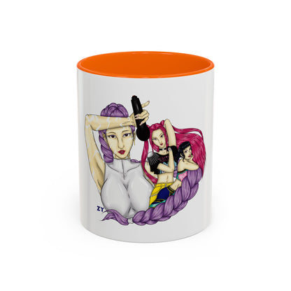 KPOP Trio Fanart Print OG Two-Tone Coffee Mugs, 15oz