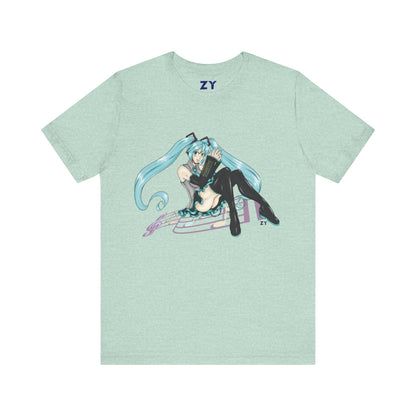 V: Miku Print Unisex Jersey Short Sleeve Tee