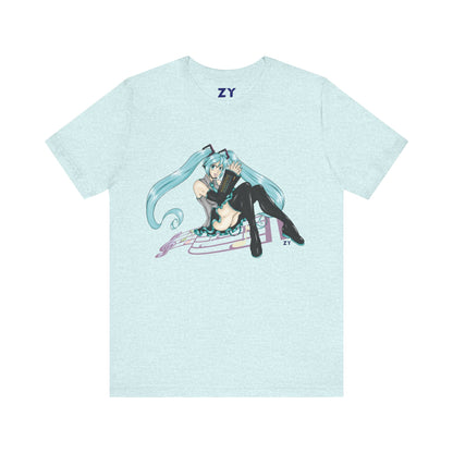 V: Miku Print Unisex Jersey Short Sleeve Tee