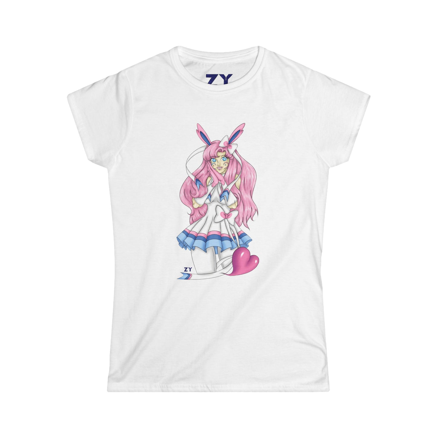 Sylve Girl Kawaii Interpretive Character Print Soft Style Ladies Tee