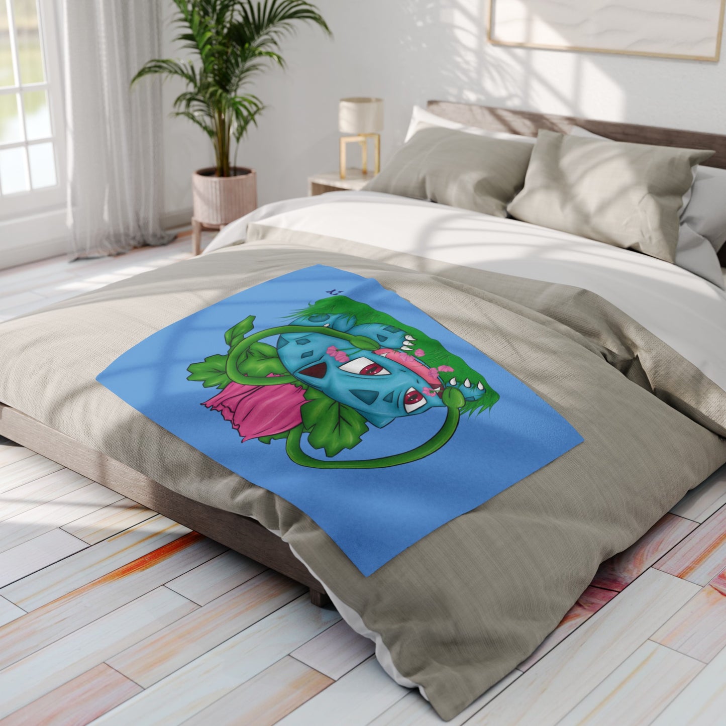 Pokesaur Flower Beast Fanart Print Arctic Fleece Blanket