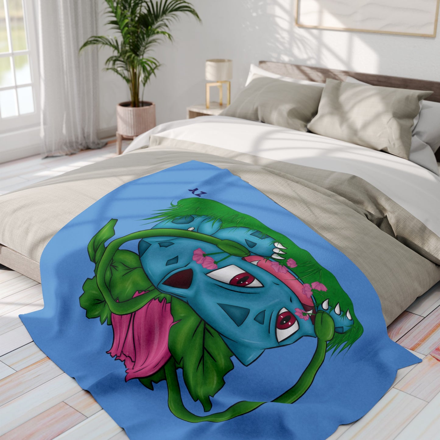 Pokesaur Flower Beast Fanart Print Arctic Fleece Blanket