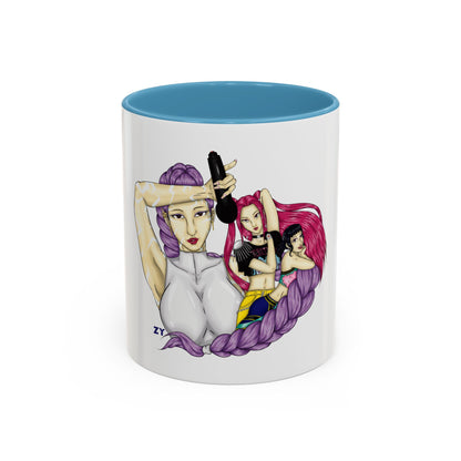KPOP Trio Fanart Print OG Two-Tone Coffee Mugs, 15oz