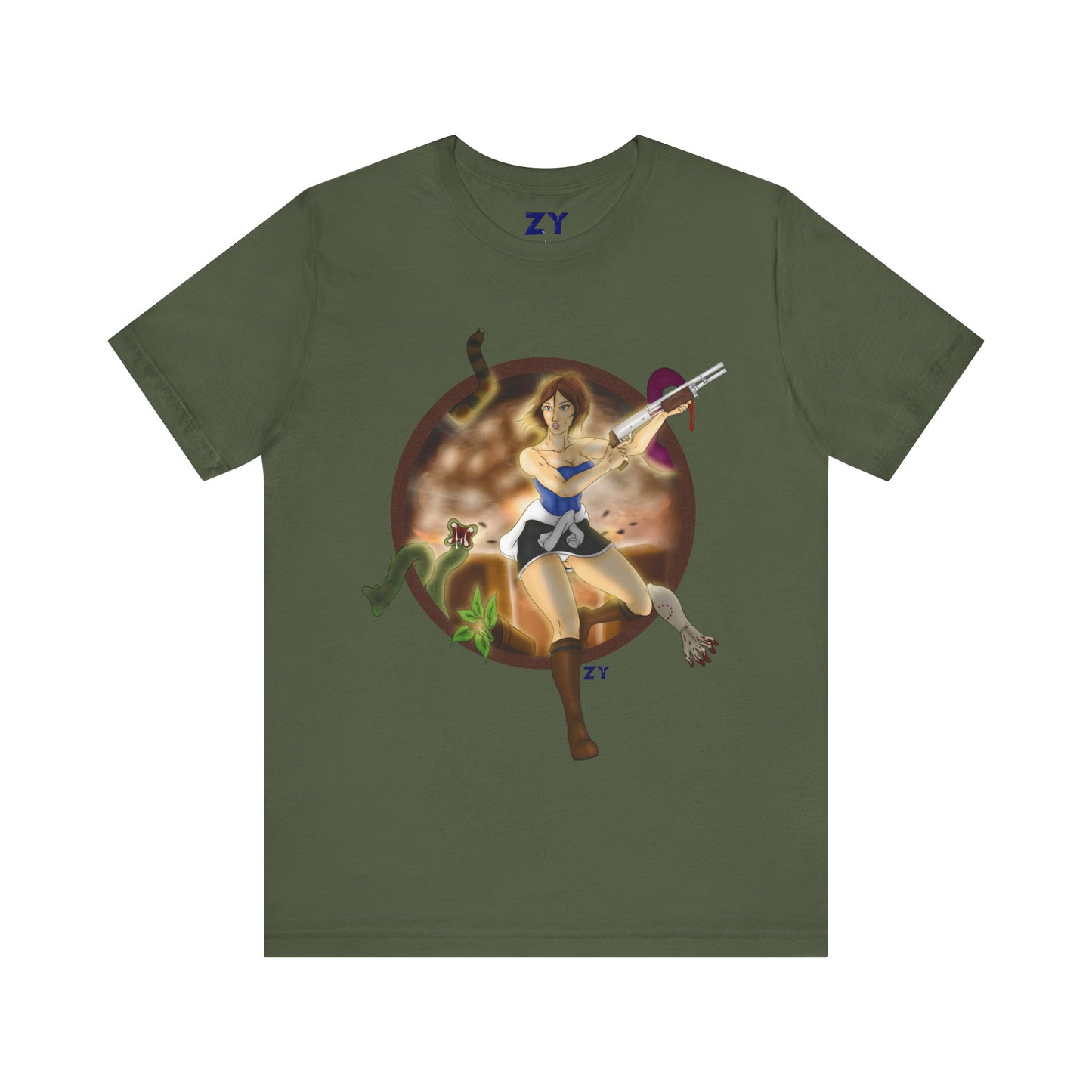 OG RE3 Jill Last Escape Character Print Fanart Unisex Jersey Short Sleeve Tee
