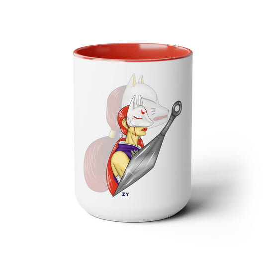 TEK Kunimitsu Two-Tone Coffee Mugs, 15oz