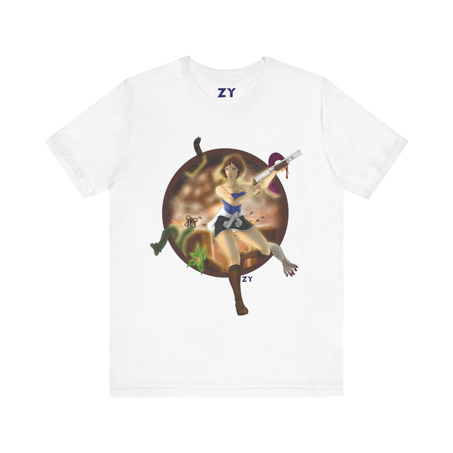 OG RE3 Jill Last Escape Character Print Fanart Unisex Jersey Short Sleeve Tee