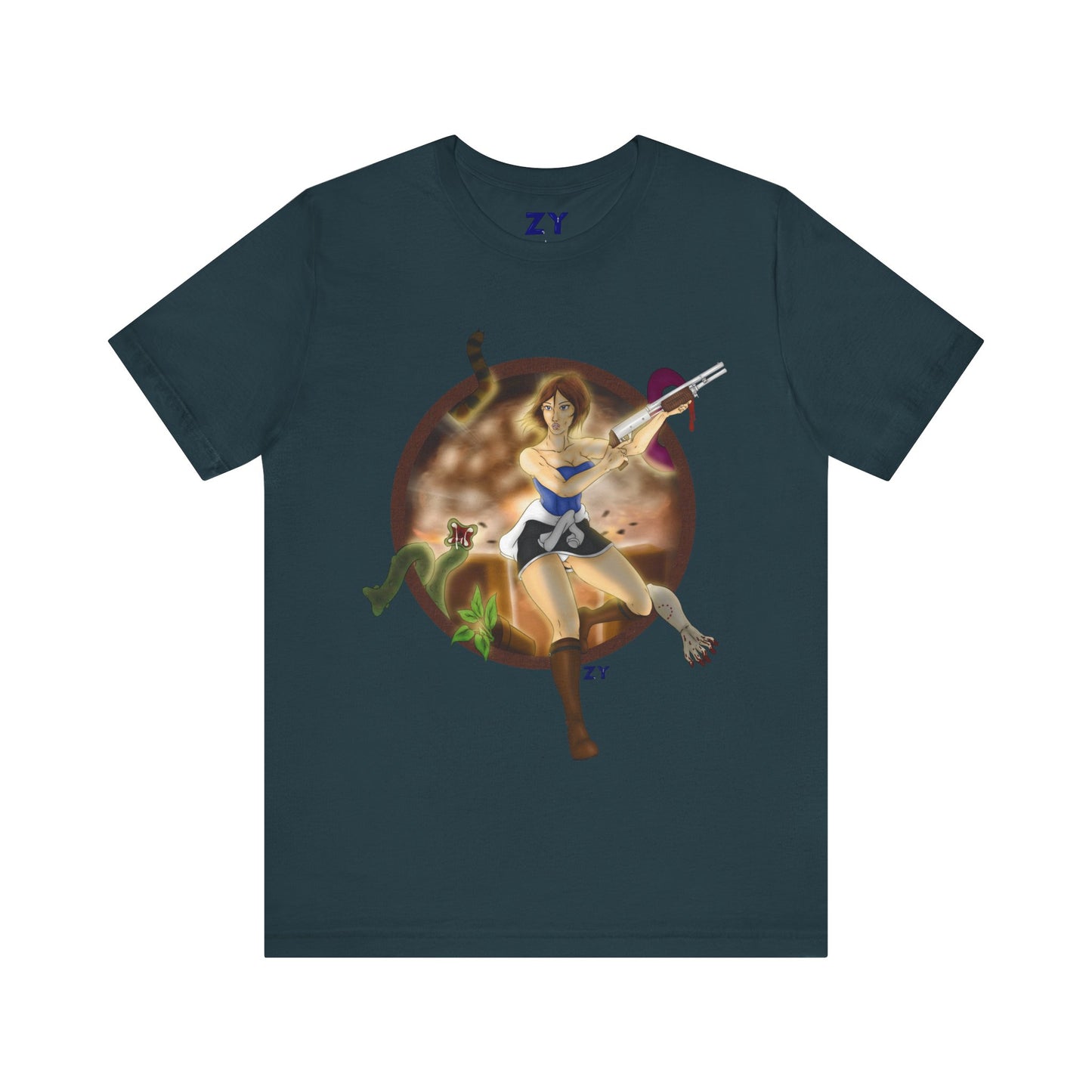 OG RE3 Jill Last Escape Character Print Fanart Unisex Jersey Short Sleeve Tee