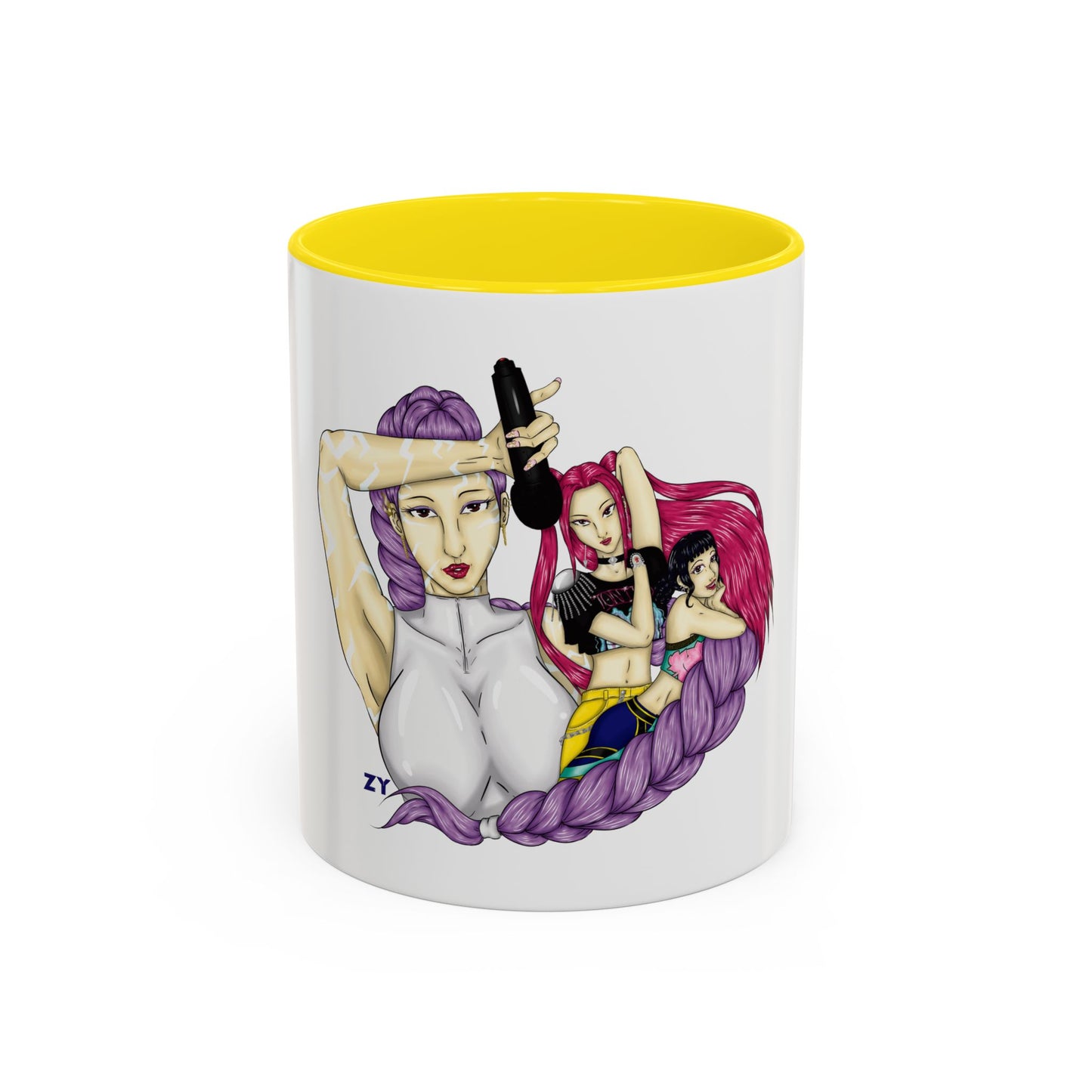 KPOP Trio Fanart Print OG Two-Tone Coffee Mugs, 15oz
