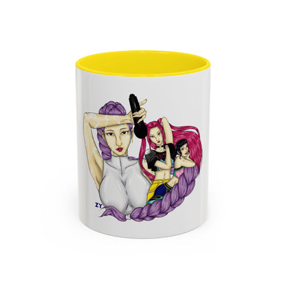 KPOP Trio Fanart Print OG Two-Tone Coffee Mugs, 15oz