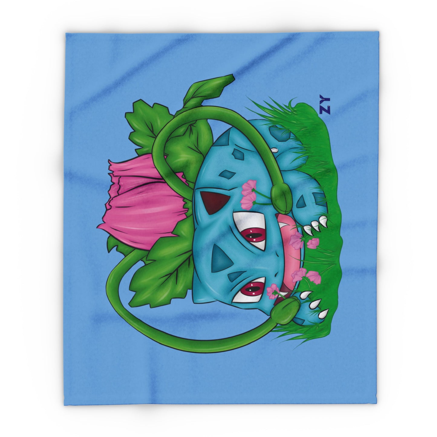 Pokesaur Flower Beast Fanart Print Arctic Fleece Blanket