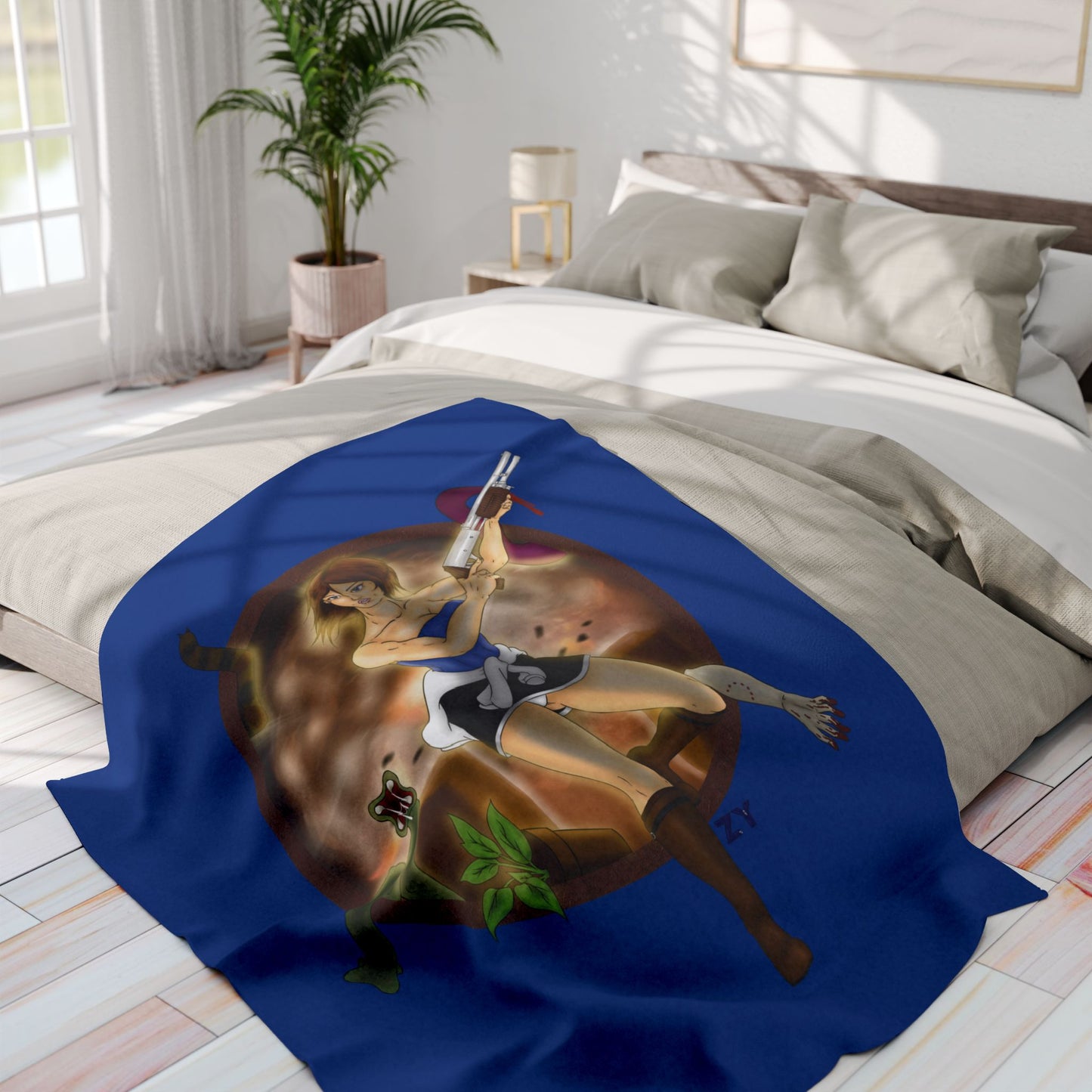 OG RE3 Jill Character Print Arctic Fleece Blanket