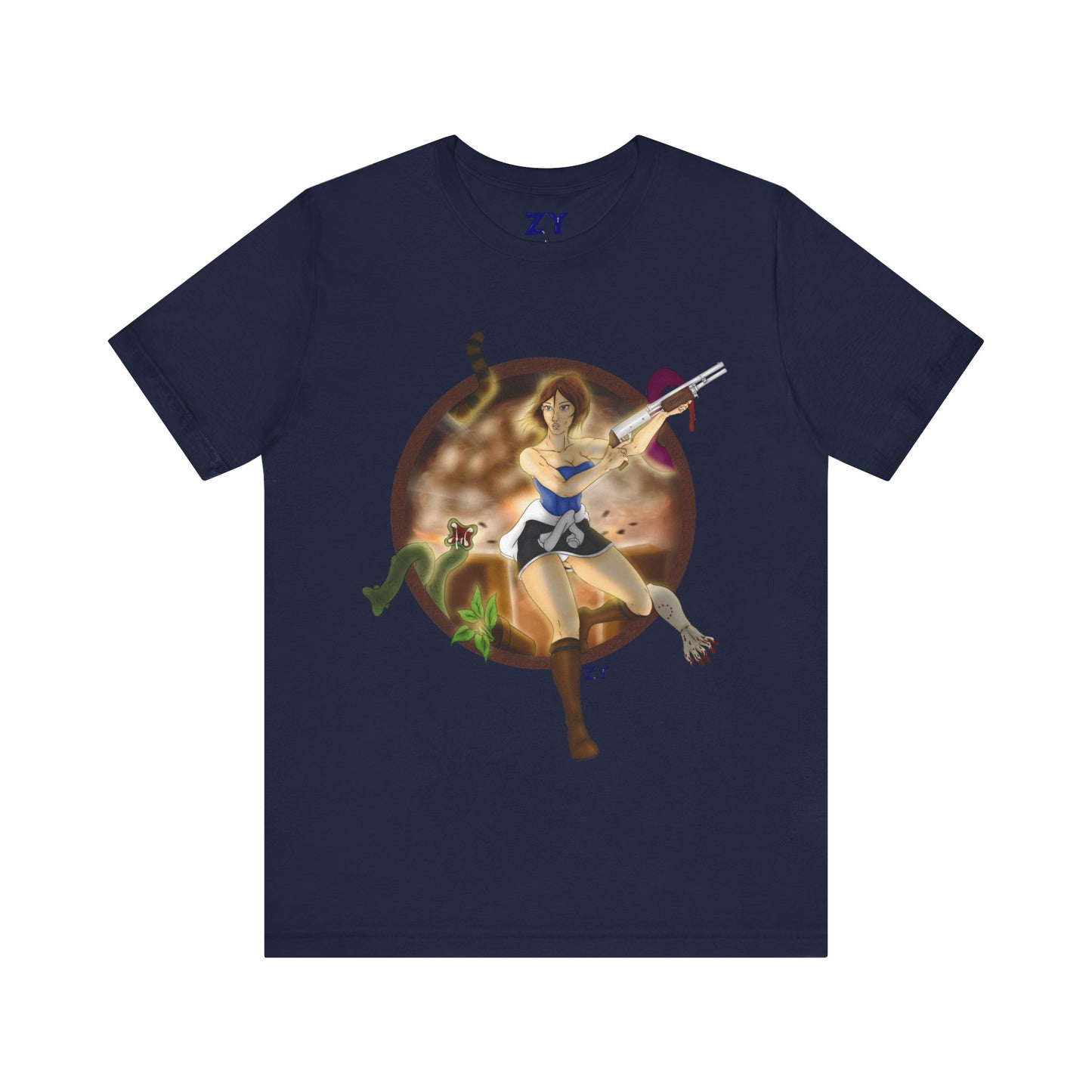 OG RE3 Jill Last Escape Character Print Fanart Unisex Jersey Short Sleeve Tee