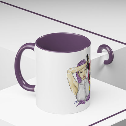 KPOP Trio Fanart Print OG Two-Tone Coffee Mugs, 15oz