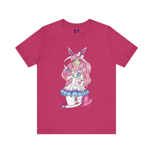 Sylve Girl Kawaii Interpretive Character Print Unisex Jersey Short Sleeve Tee