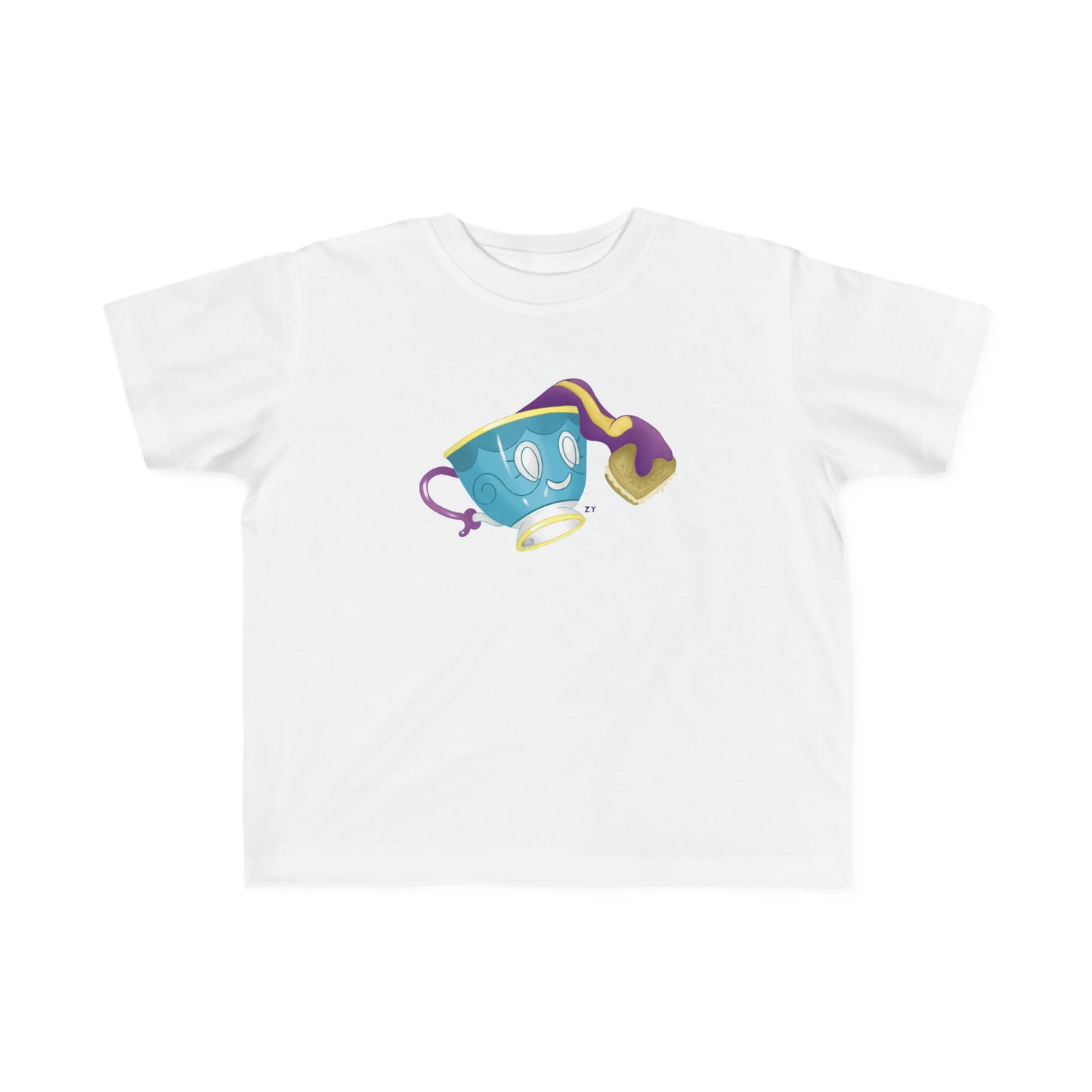 Ghostly Teacup w/ Biscuit Fanart Print Kid's Fine Jersey Tee