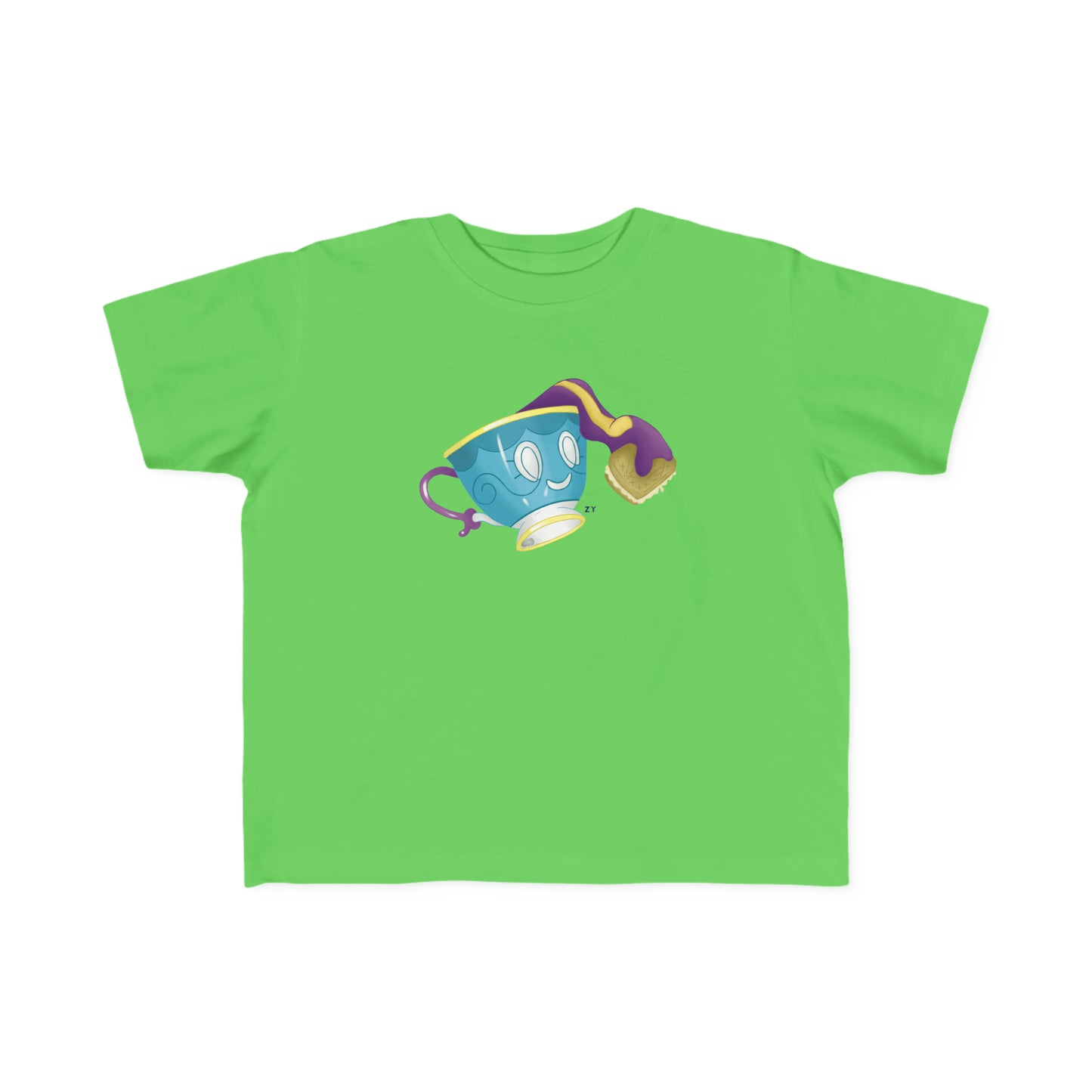 Ghostly Teacup w/ Biscuit Fanart Print Kid's Fine Jersey Tee