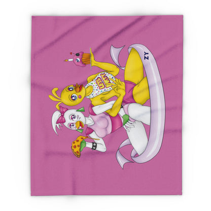 Double Chica (Toy & Glamrock) Character Print Arctic Fleece Blanket