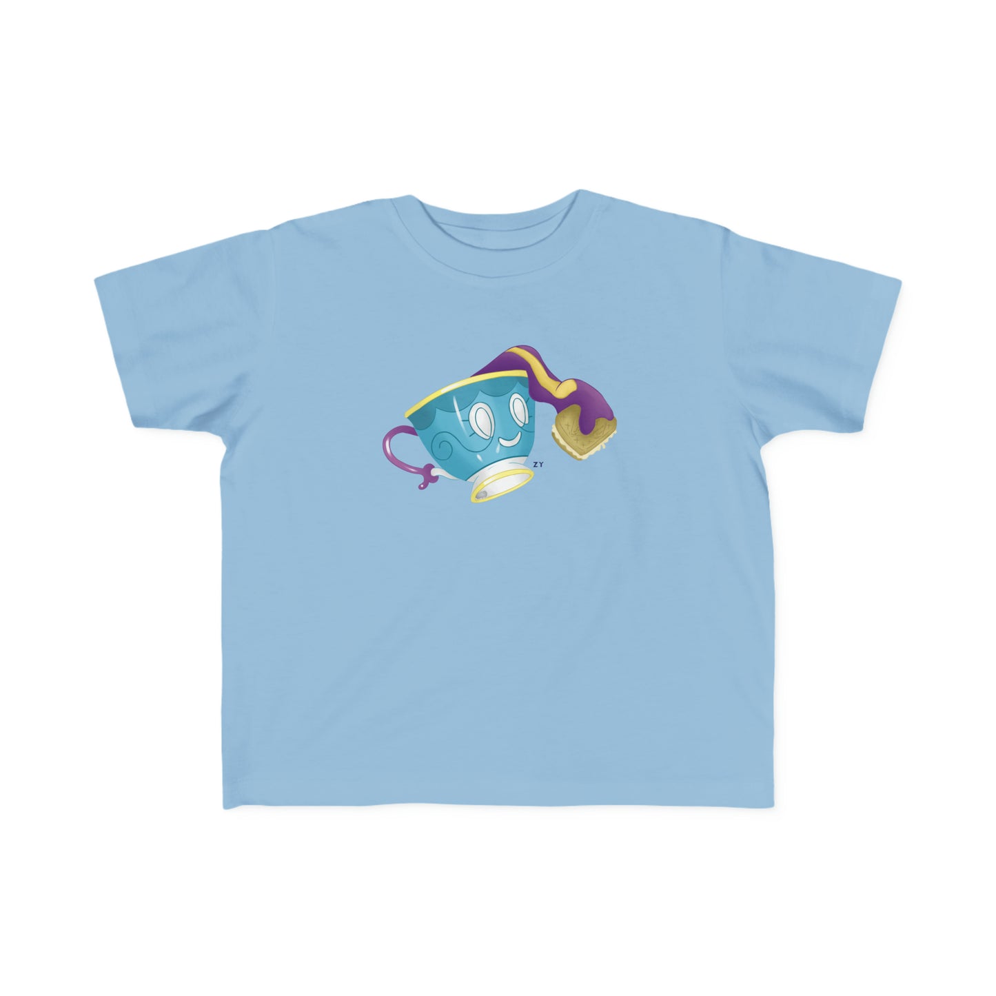 Ghostly Teacup w/ Biscuit Fanart Print Kid's Fine Jersey Tee