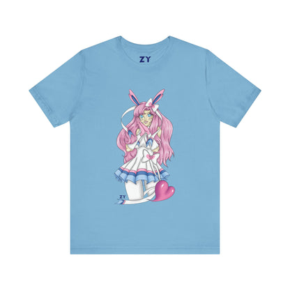 Sylve Girl Kawaii Interpretive Character Print Unisex Jersey Short Sleeve Tee