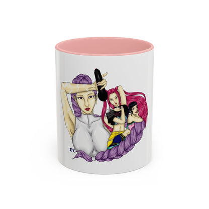 KPOP Trio Fanart Print OG Two-Tone Coffee Mugs, 15oz