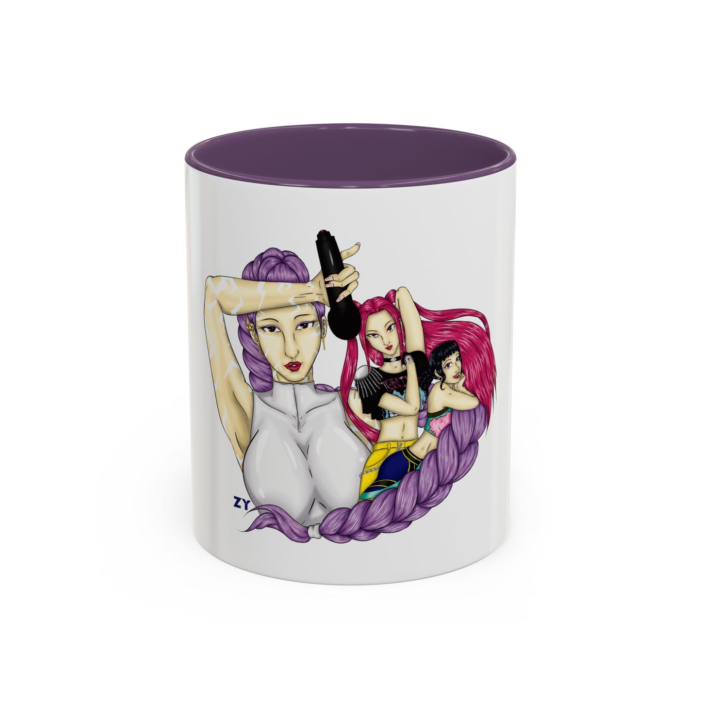 KPOP Trio Fanart Print OG Two-Tone Coffee Mugs, 15oz