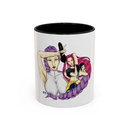KPOP Trio Fanart Print OG Two-Tone Coffee Mugs, 15oz