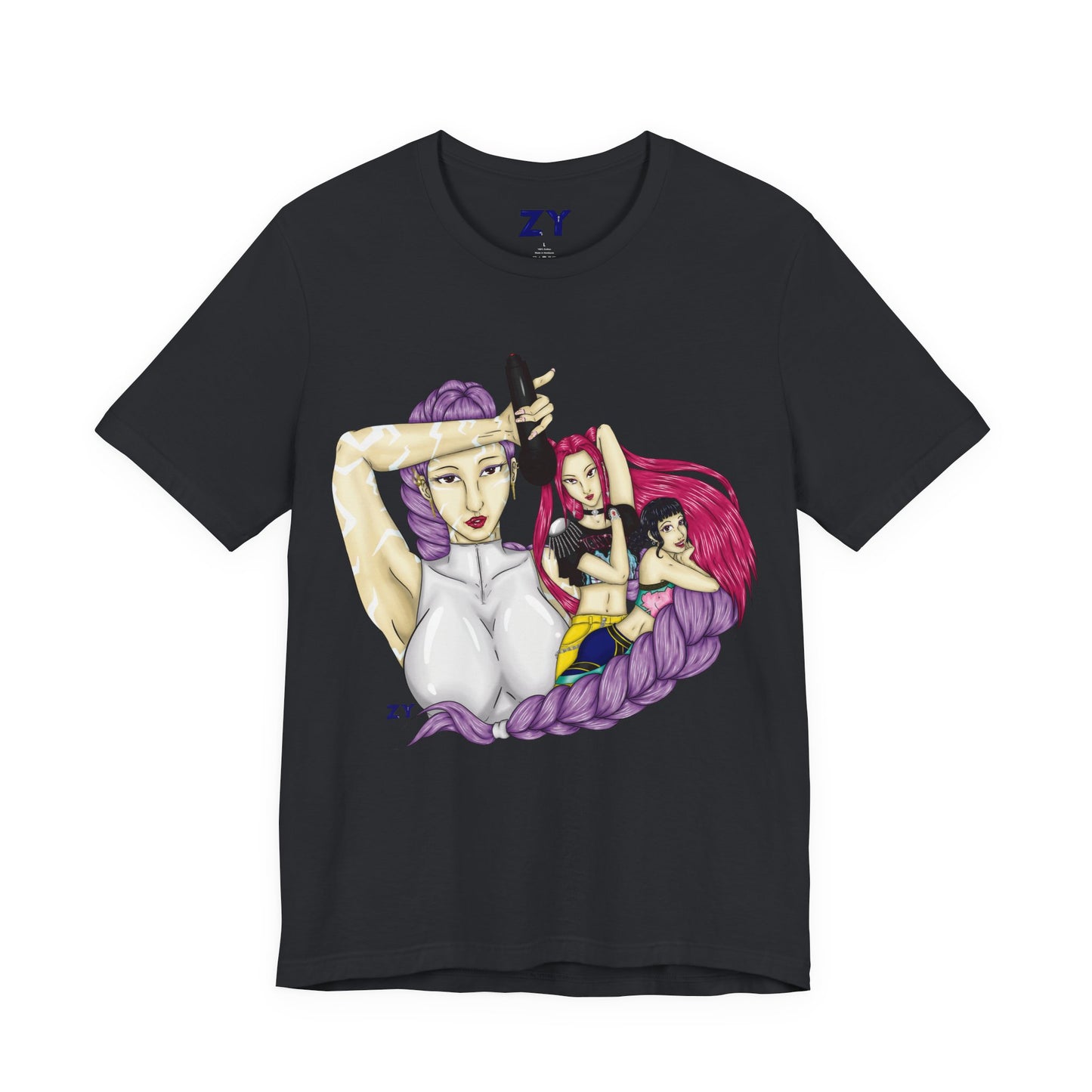 KPOP Trio Print Character Print Unisex Jersey Short Sleeve Tee