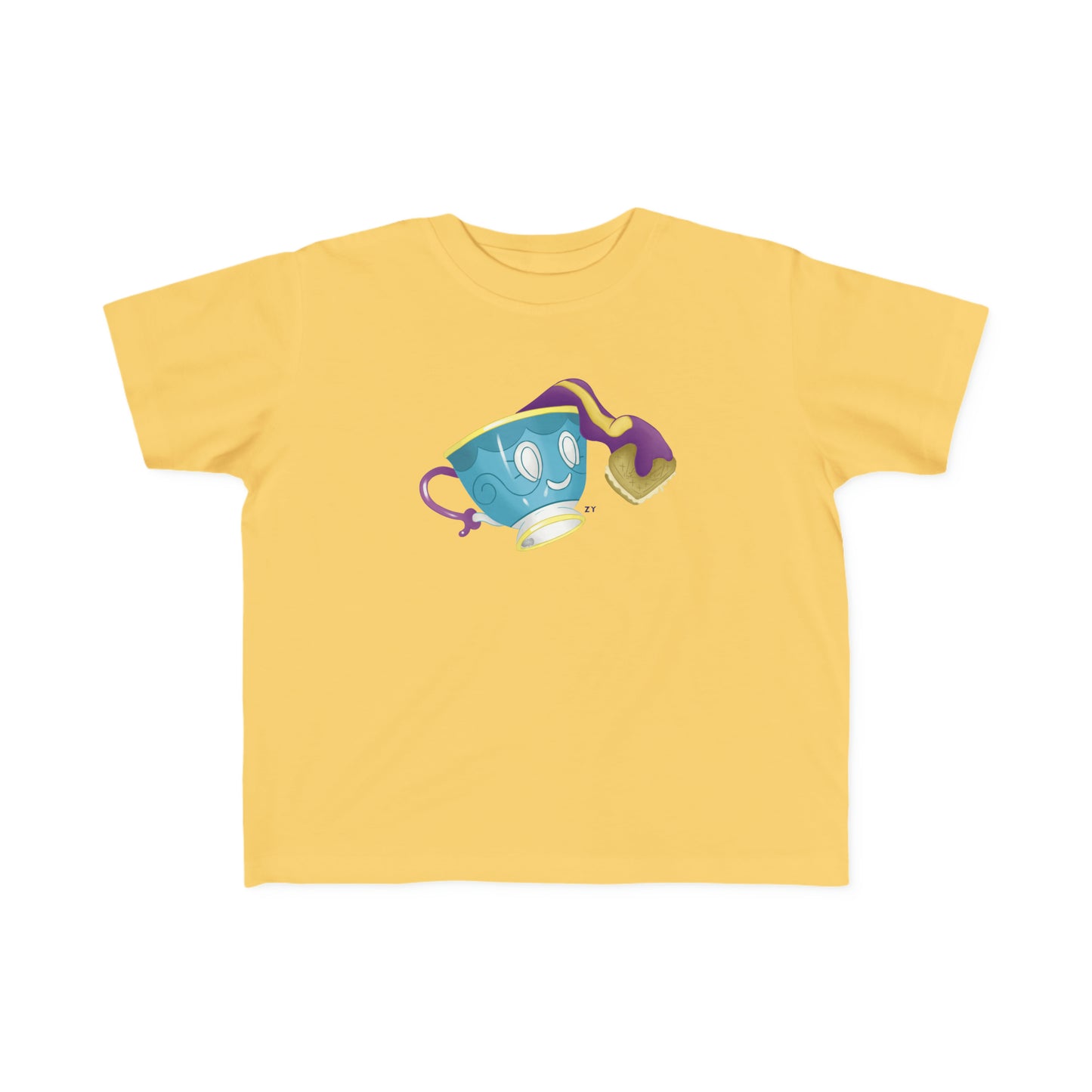 Ghostly Teacup w/ Biscuit Fanart Print Kid's Fine Jersey Tee