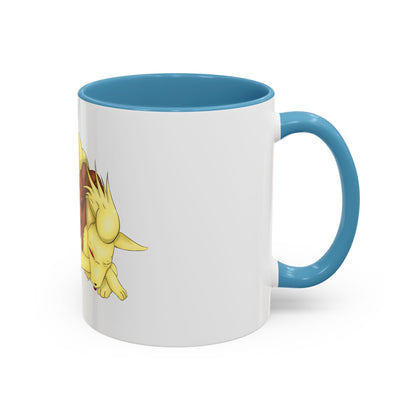 Poké Foxes 'Many Sleepy Tails' Print Character Print Two-Tone Coffee Mugs, 15oz